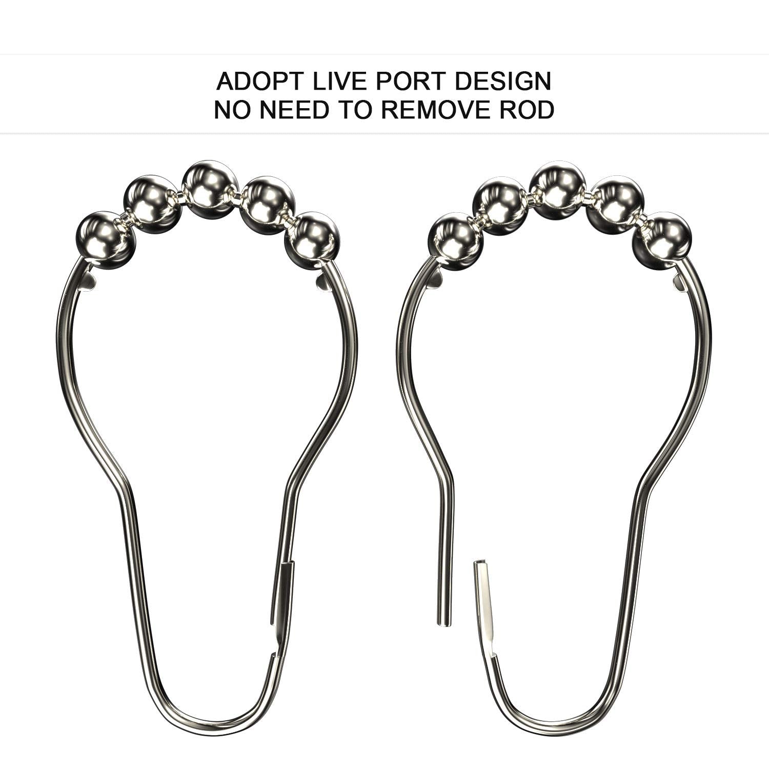 Rustproof Metal Glide Curtain Rings for Bedroom/Bathroom Curtains Rods 10 Pcs KGORGE Store
