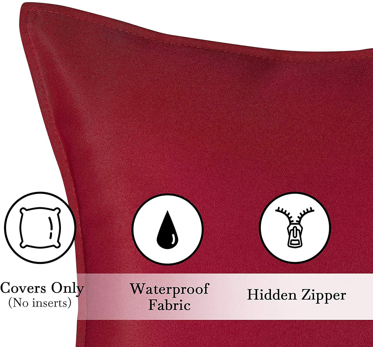 Waterproof Outdoor Pillow Covers Square Cushion Throw Pillowcase 2 Pcs