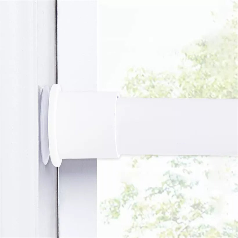 White Premium Tension Outdoor Curtain Rod Without Drilling Rust Free KGORGE Store