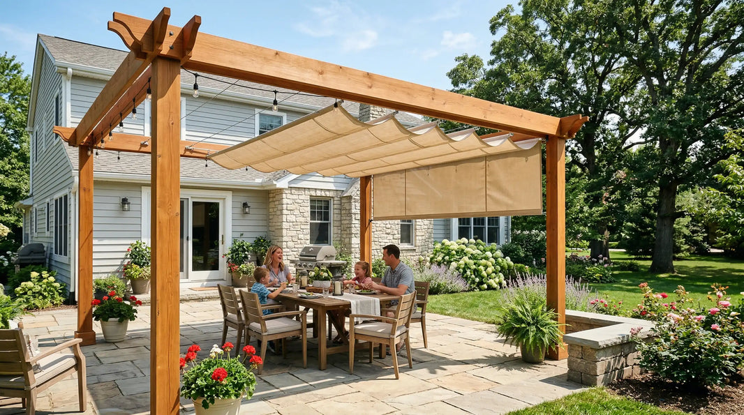 DIY Retractable Pergola Canopy: Slide-on-Wire Guide
