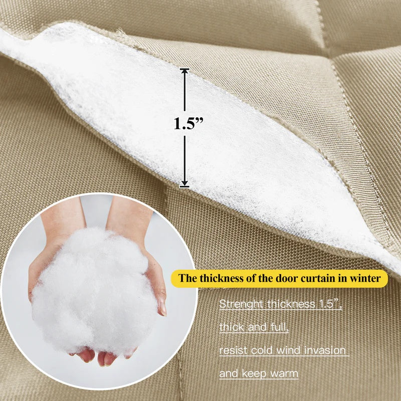 Winter Thicken Cotton Blackout Thermal Insulated Door Curtain For Living Room, Bedroom 1 Panel