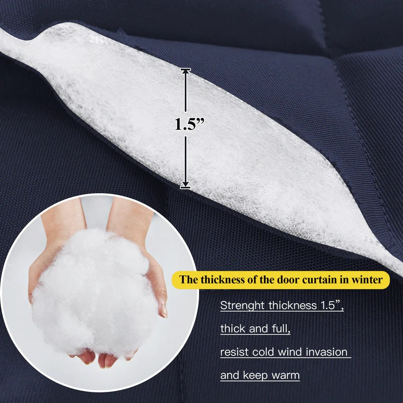 Winter Thicken Cotton Blackout Thermal Insulated Door Curtain For Living Room, Bedroom 1 Panel