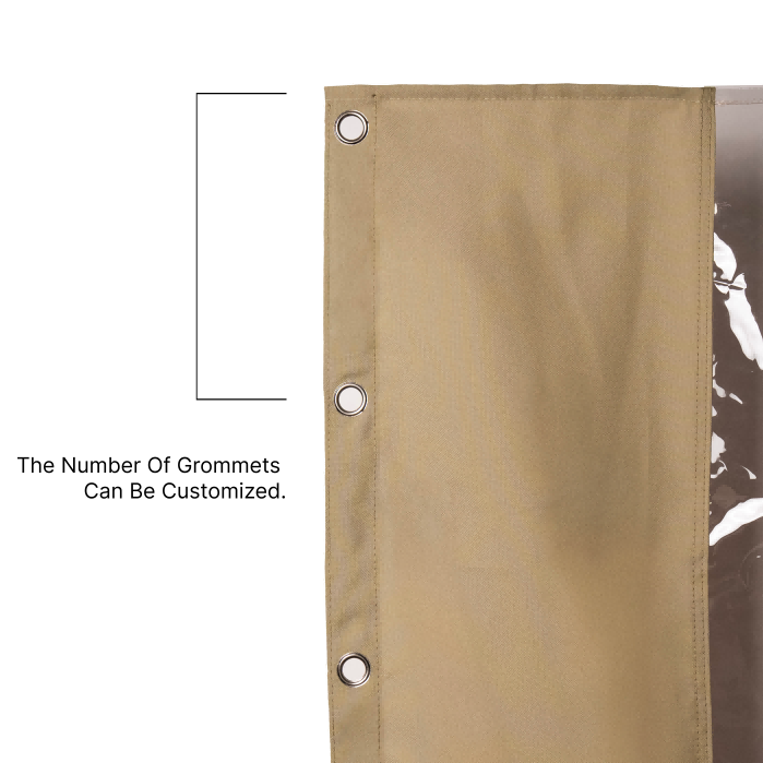 12mil Top & Bottom Grommet Canvas Curtain with PVC Panel for Insulation Patio Cover and Garage Door Insulation, 1 Panel