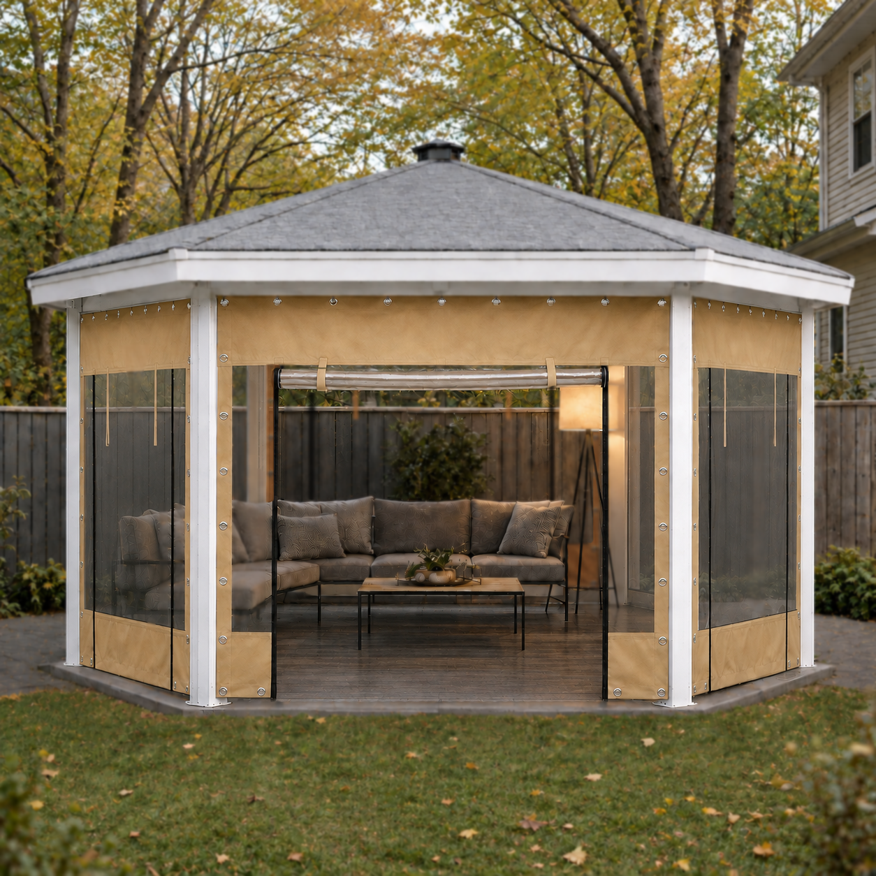 12mil Clear PVC Zipper Door Patio Enclosure Panel