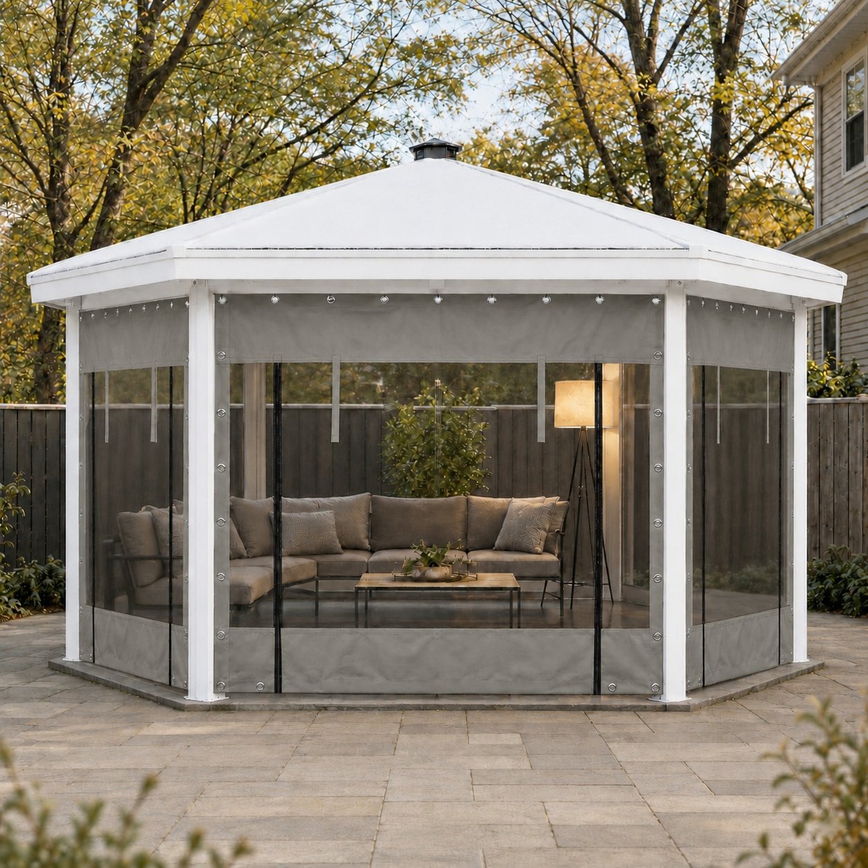 12mil Clear PVC Zipper Door Patio Enclosure Panel