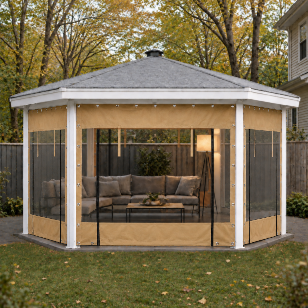 12mil Clear PVC Zipper Door Patio Enclosure Panel