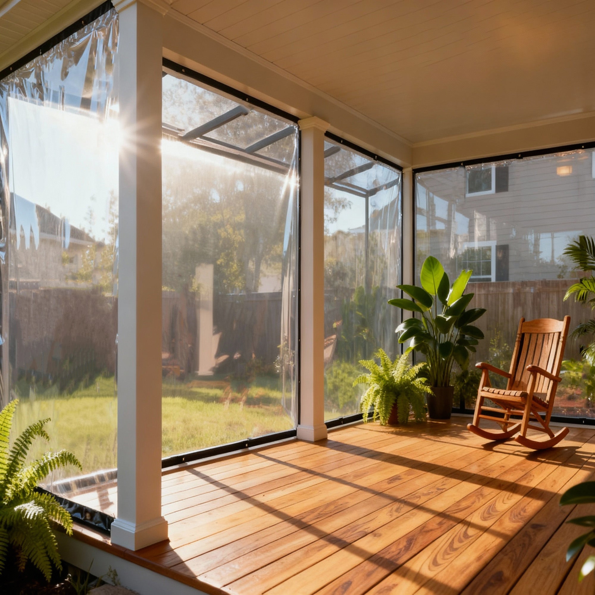 12mil Outdoor Clear Tarps with Grommets PVC Insulation Shed Cloth for Patios, Porch, Screen Rooms, Gazebos