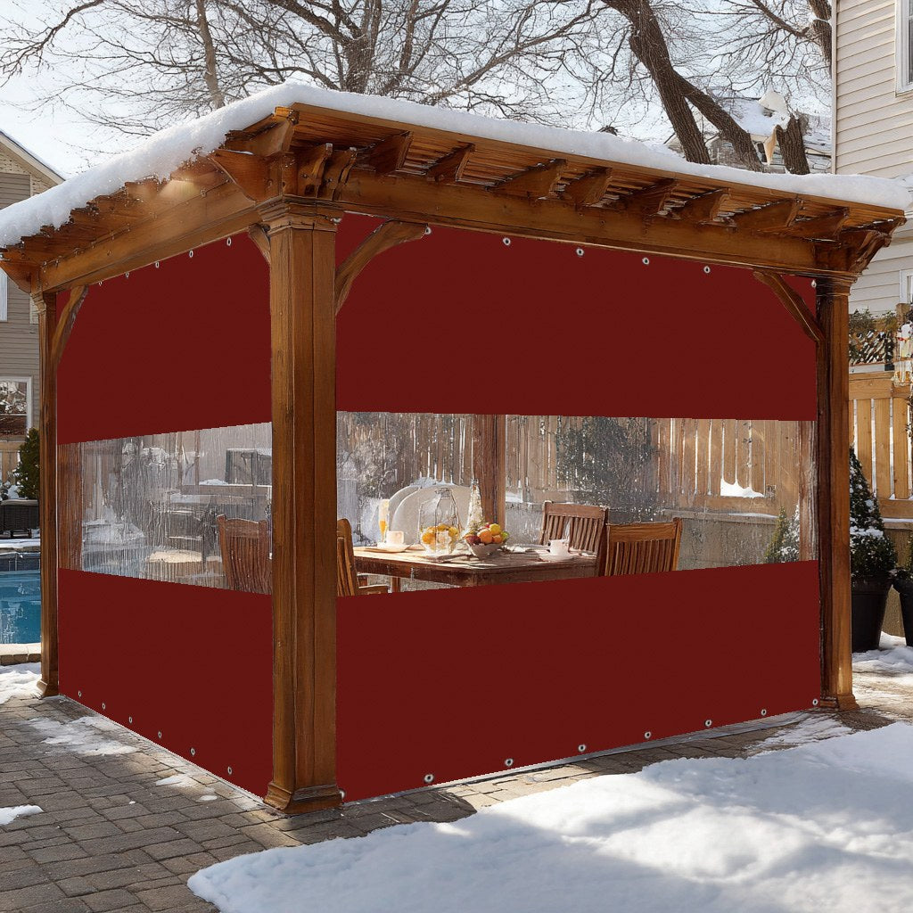 12mil Top & Bottom Grommet Canvas Curtain with PVC Panel for Insulation Patio Cover and Garage Door Insulation, 1 Panel