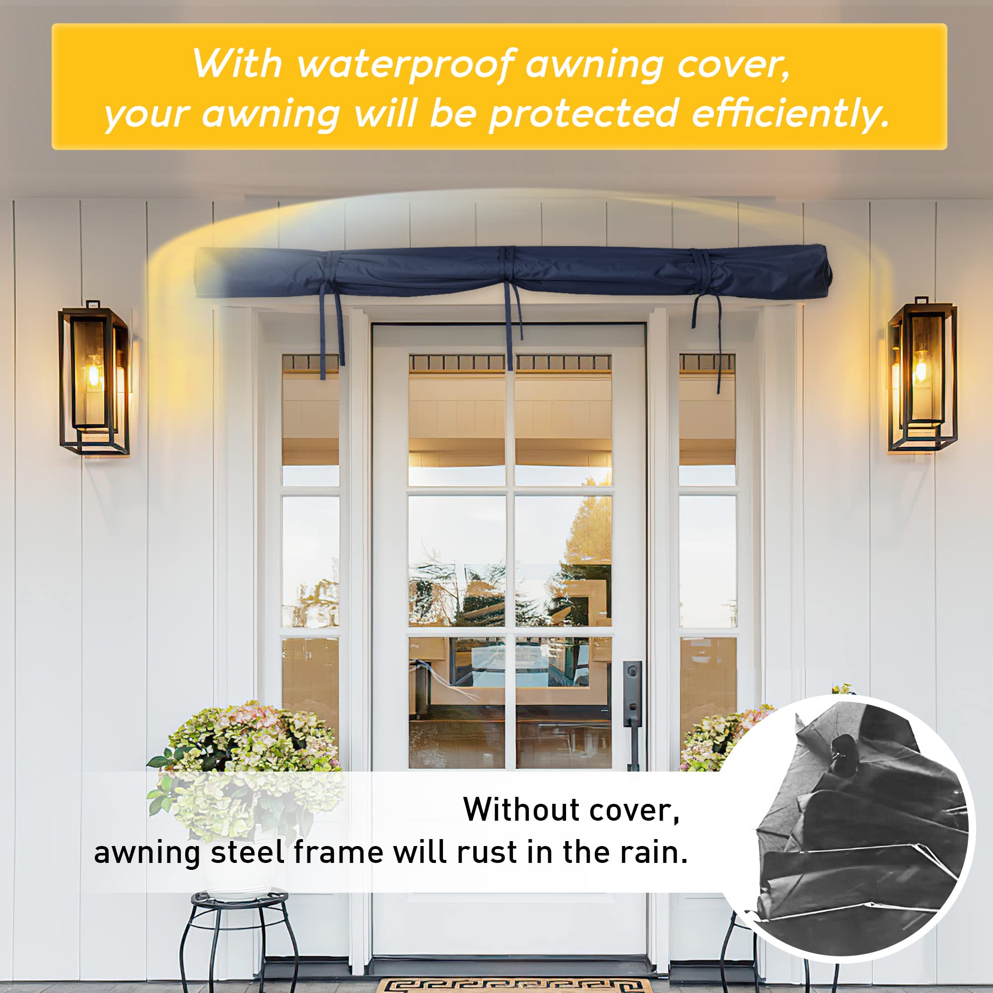 Water Resist 600D Heavy Duty Oxford Fabric Storage Bag, Warp Round Protective Rain Cover for RV Car Retractable Awning