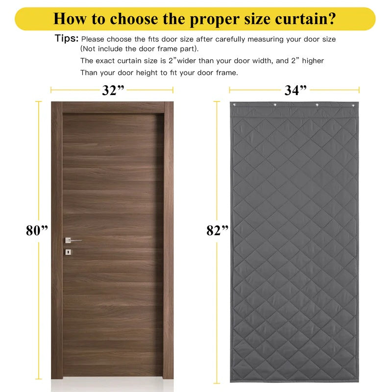 Winter Thicken Cotton Blackout Thermal Insulated Door Curtain For Living Room, Bedroom 1 Panel