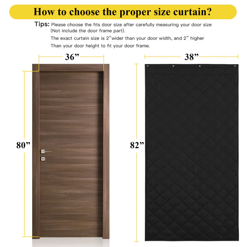 Winter Thicken Cotton Blackout Thermal Insulated Door Curtain For Living Room, Bedroom 1 Panel
