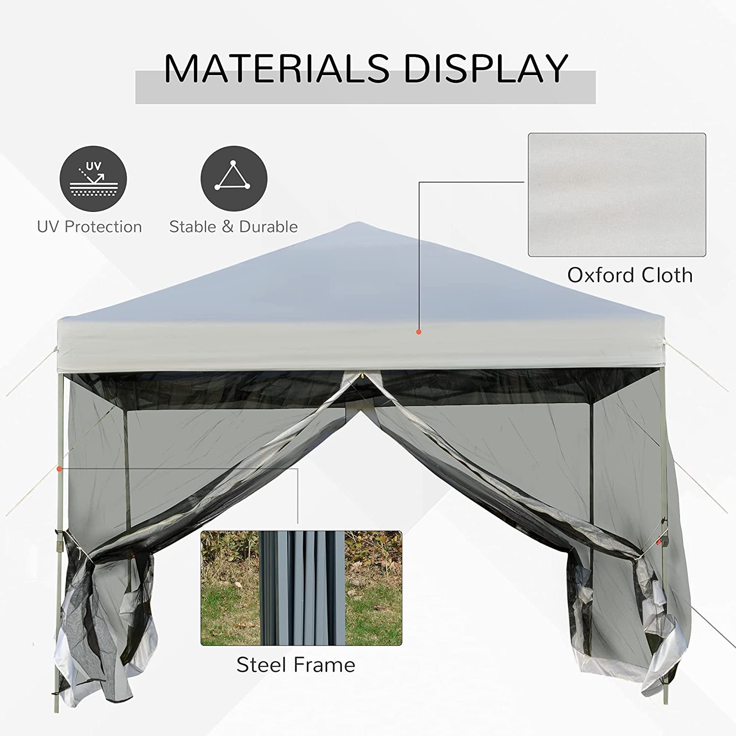 [KGORGE Plus] 10' x 10' Pop Up Canopy Portable Folding Tent Gazebo Outdoor with Removable Sidewalls Mesh Curtains Carrying Bag White