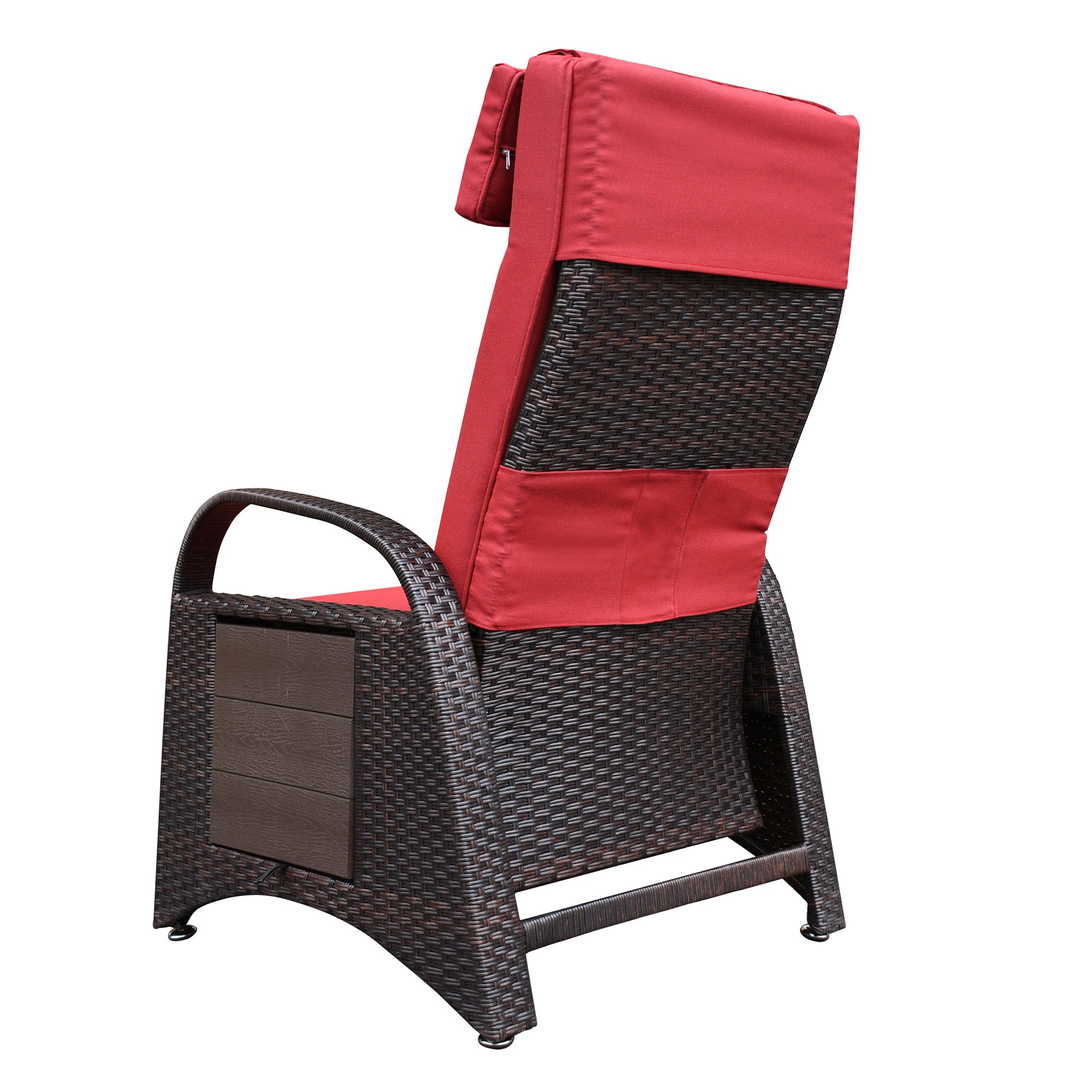 [KGORGE Plus] Outdoor Patio PE Wicker Adjustable Reclining Lounge Chair and Removable Soft Cushion with Modern Armchair and Ergonomic for Home, Sunbathing