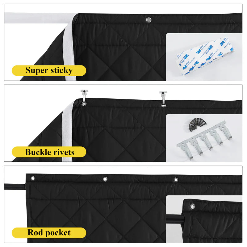 Winter Thicken Cotton Blackout Thermal Insulated Door Curtain For Living Room, Bedroom 1 Panel