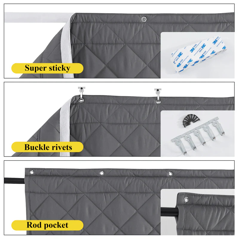 Winter Thicken Cotton Blackout Thermal Insulated Door Curtain For Living Room, Bedroom 1 Panel