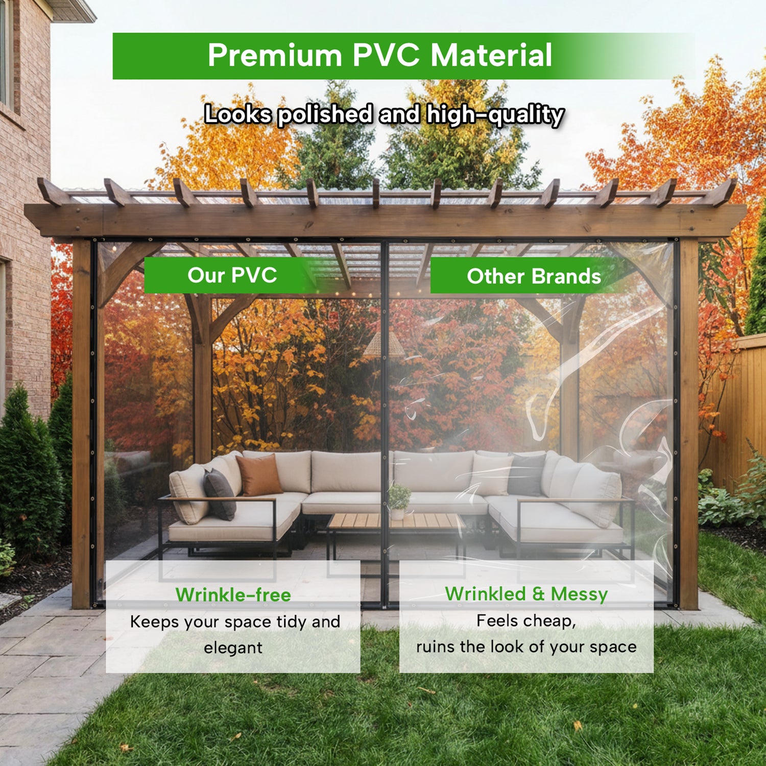 20mil Heavy Duty Outdoor Clear Tarps with Grommets PVC Insulation Shed Cloth for Patios, Porch, Screen Rooms, Gazebos