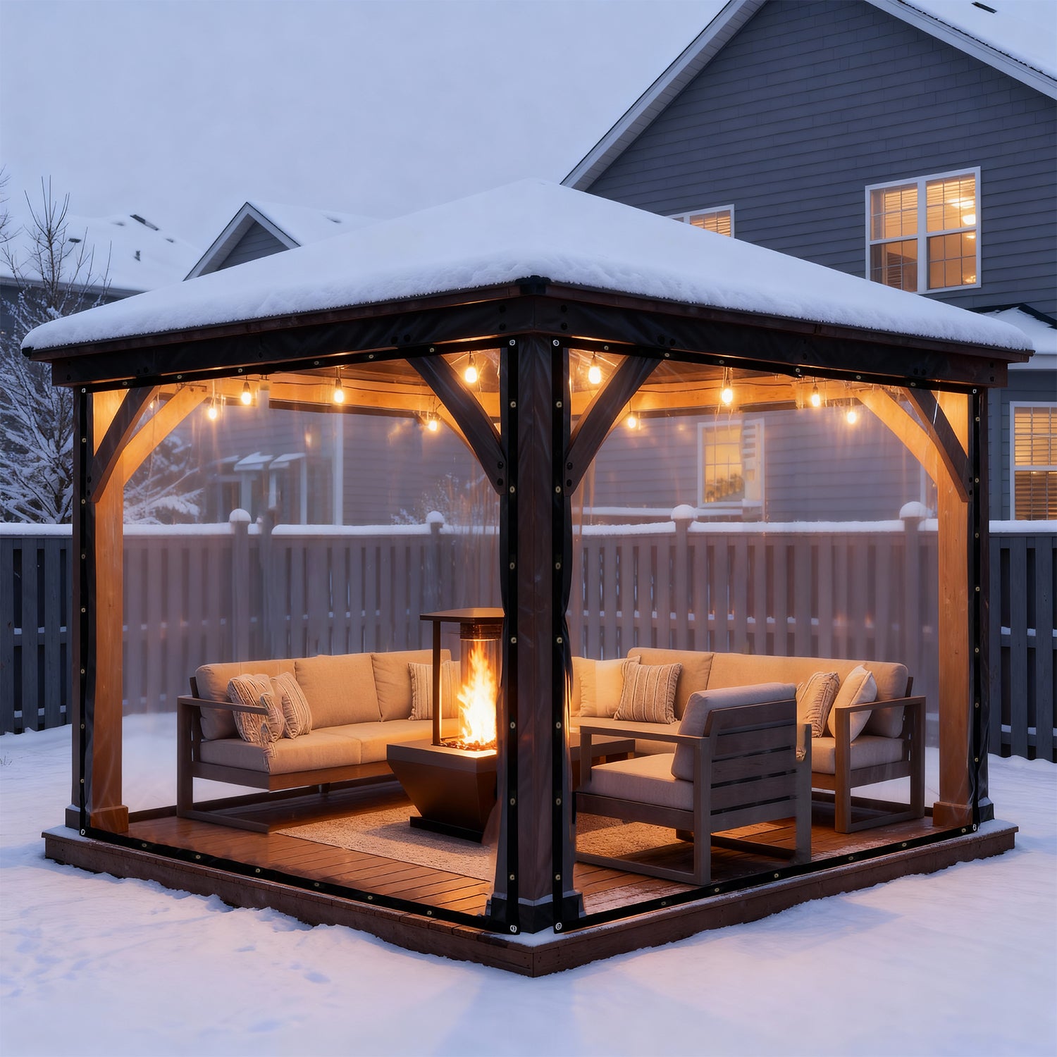 30mil Heavy Duty Outdoor Clear Tarps with Grommets PVC Insulation Shed Cloth for Patios, Porch, Screen Rooms, Gazebos