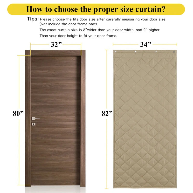 Winter Thicken Cotton Blackout Thermal Insulated Door Curtain For Living Room, Bedroom 1 Panel