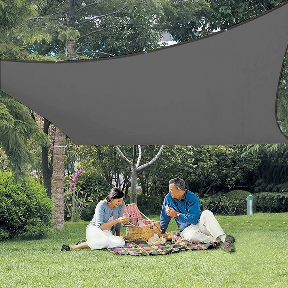 Breathable UV Protected Black Mesh Outdoor Rectangle Windproof Sun Shade Sail for Patio, Garden, Backyard Lawn, Garden and Pool