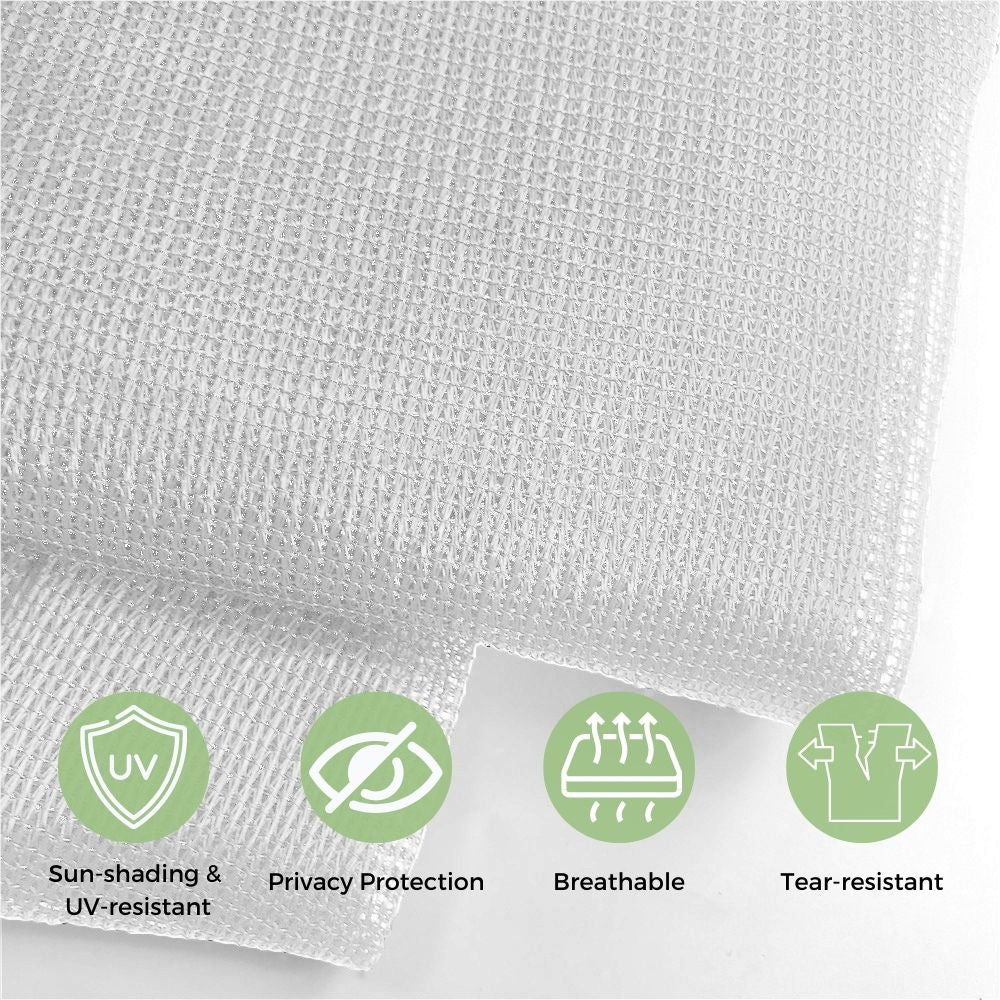 High-density White Polyethylene Breathable Mesh Outdoor Wind-resistant  Rectangle Sun Shade Sail UV Block for Patio, Garden, Backyard Lawn, Pool –  KGORGE Store
