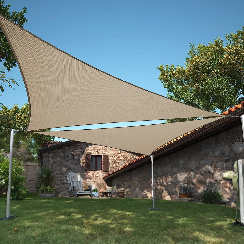 Outdoor Sun Shade Sail Canopy, 10' x 14' Rectangle Shade Cloth Patio Cover  - UV Resistant Sunshade Fabric Awning Shelter for Deck Yard Garden Carport