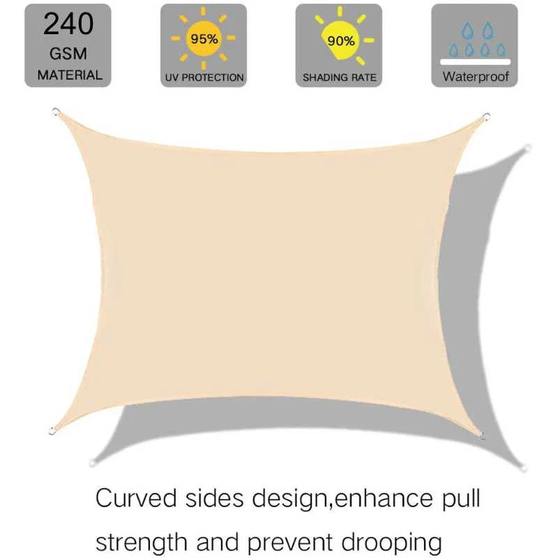 Clearance Sale Outdoor Waterproof Rectangle Sun Shade Sail for Patio/Pool