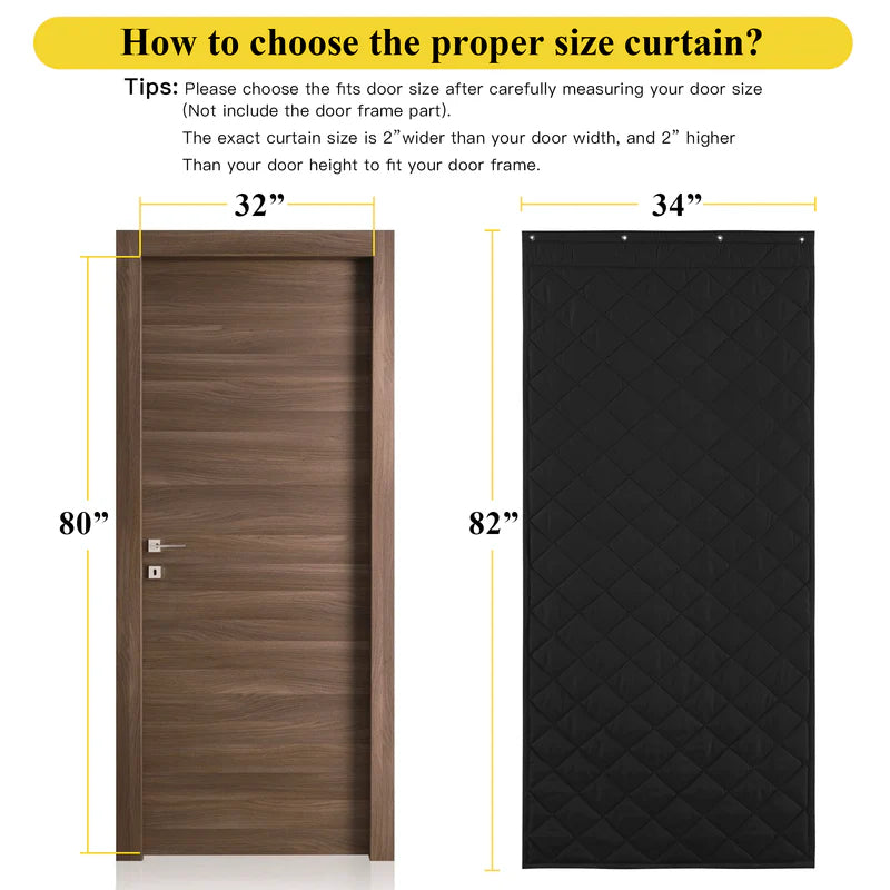 Winter Thicken Cotton Blackout Thermal Insulated Door Curtain For Living Room, Bedroom 1 Panel