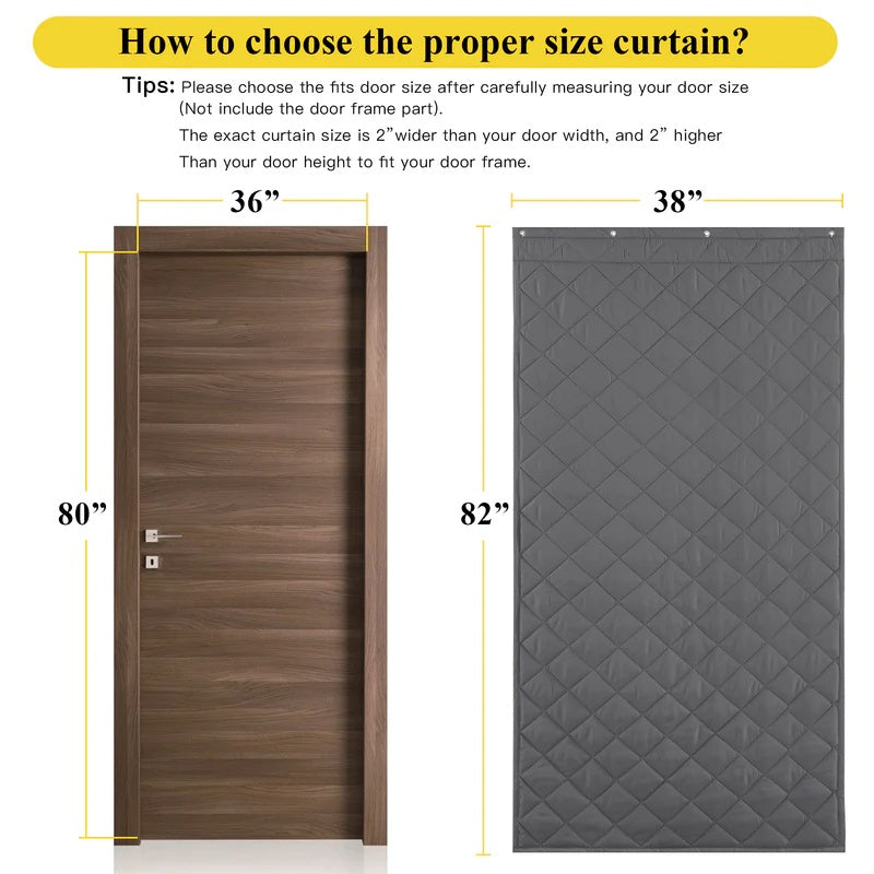 Winter Thicken Cotton Blackout Thermal Insulated Door Curtain For Living Room, Bedroom 1 Panel
