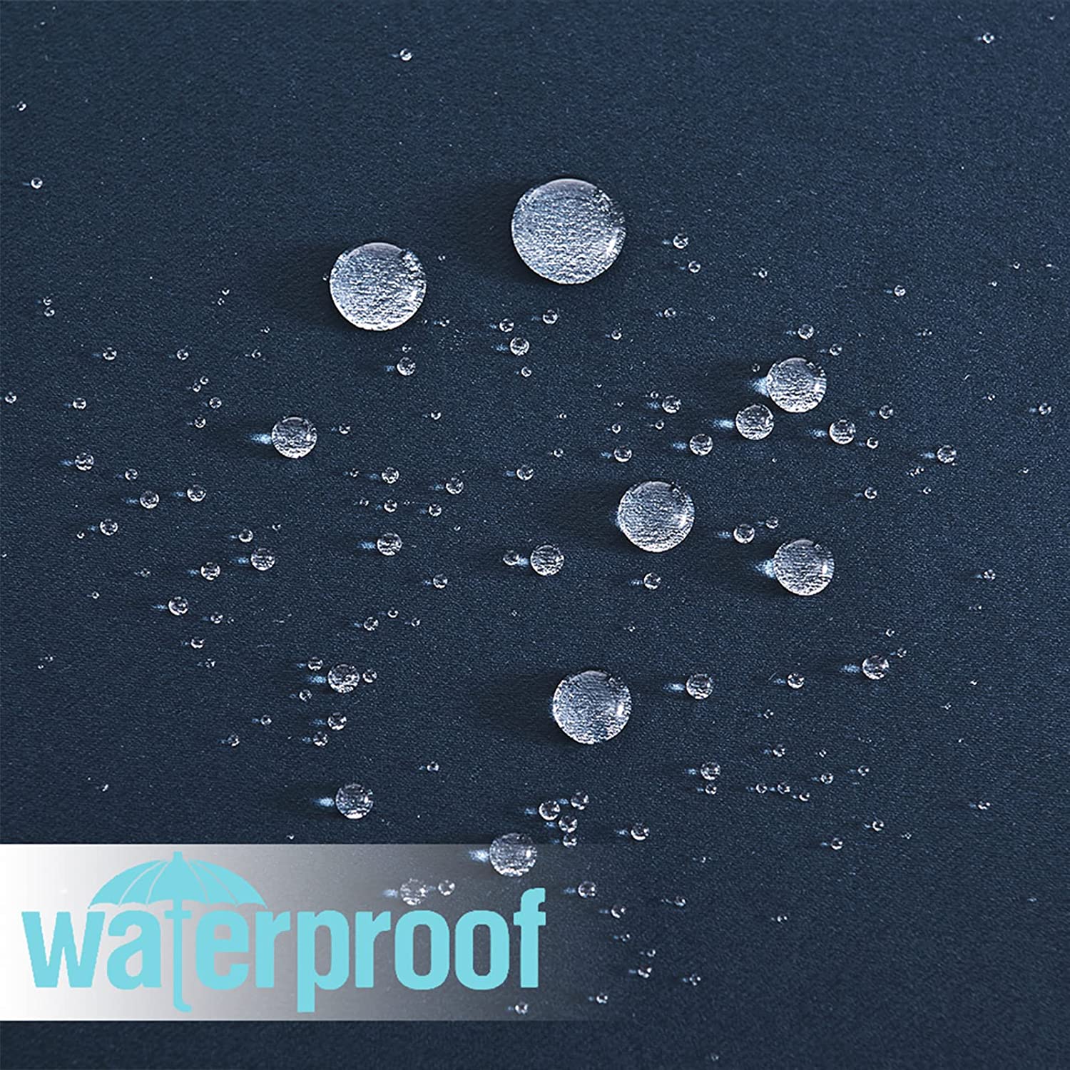 KGORGE waterproof patio outdoor curtain fabric showing water beading, emphasizing its high-performance weather protection.