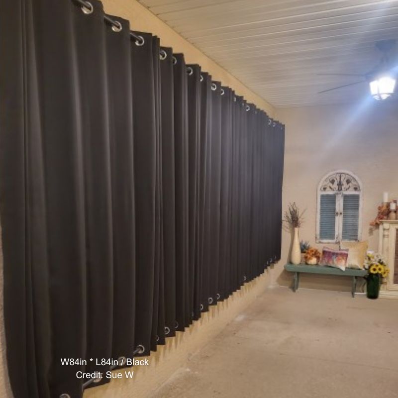 Top & Bottom Grommet Windproof Outdoor Curtains for Patio 1 Panel