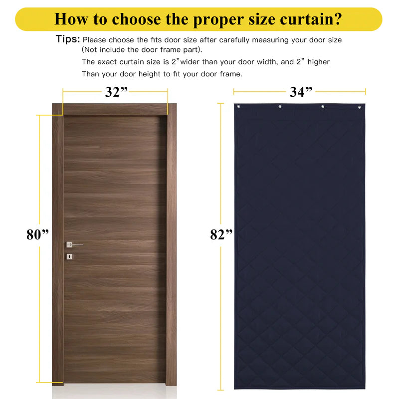 Winter Thicken Cotton Blackout Thermal Insulated Door Curtain For Living Room, Bedroom 1 Panel