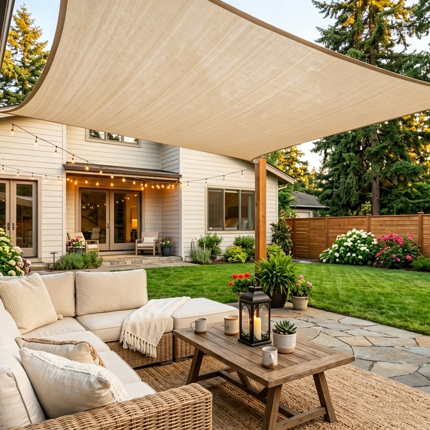 Custom Sized Breathable UV Block Rectangle HDPE Sun Shade Sail for Patio/Pool