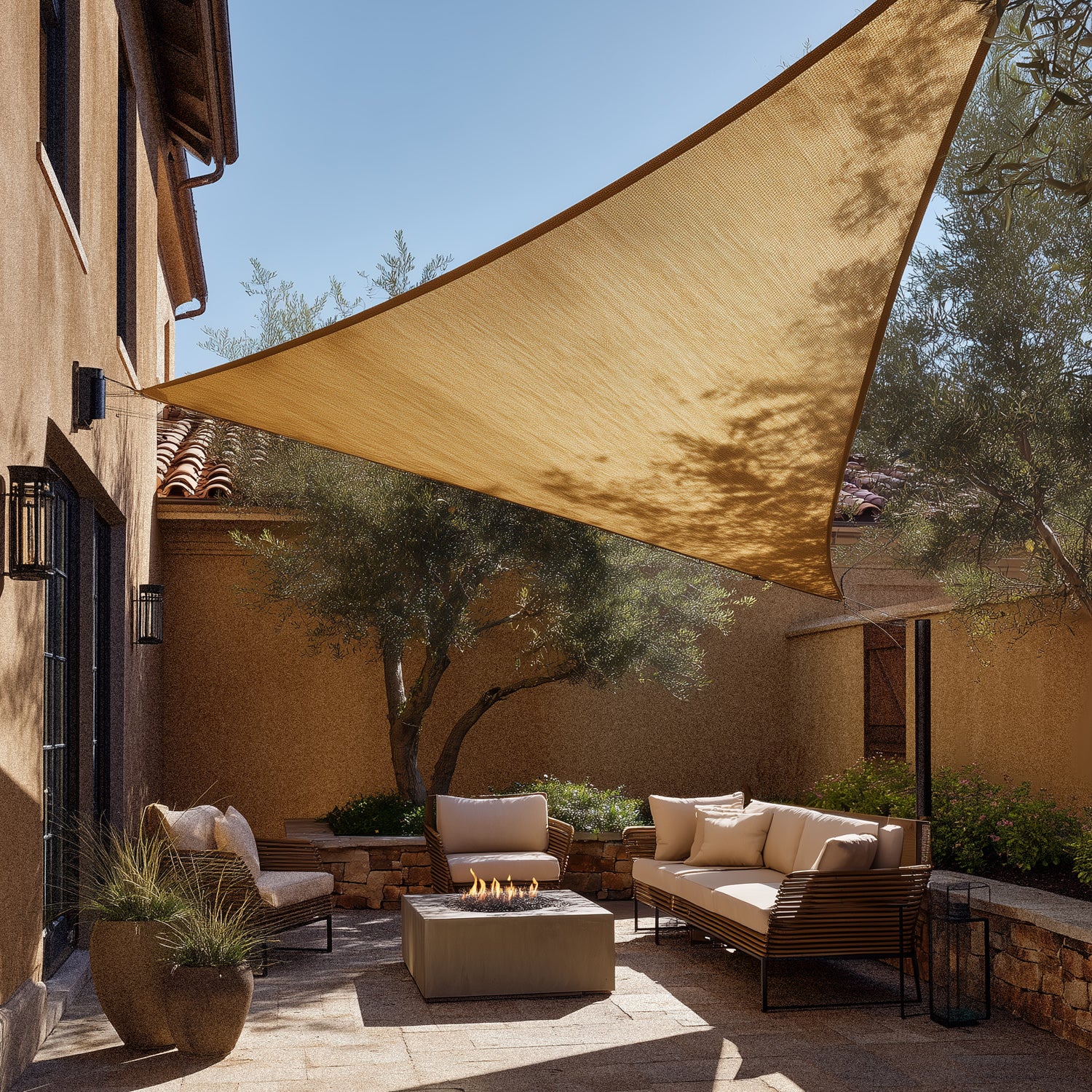 Custom Sized Breathable UV Block Triangle HDPE Sun Shade Sail for Patio/Pool