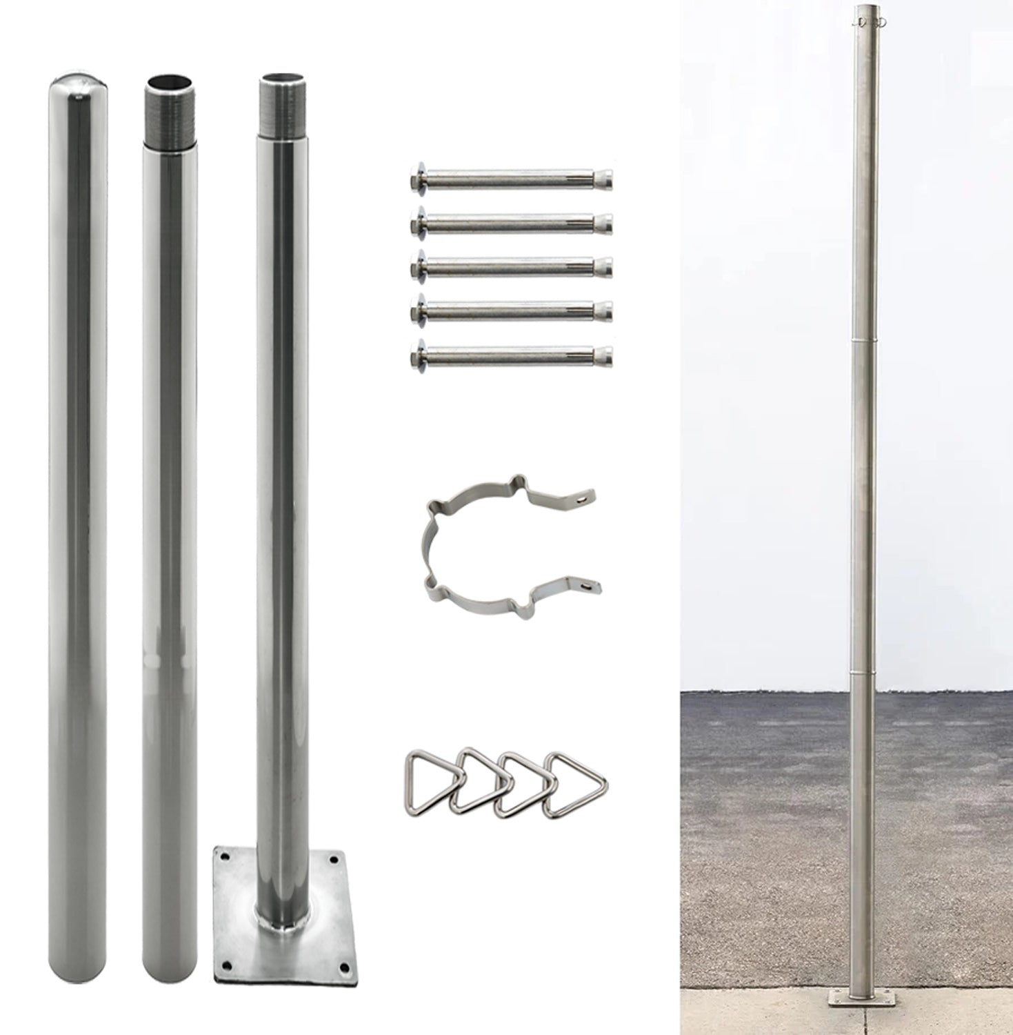 Heavy Duty Stainless Steel Sun Shade Sail Support Pole