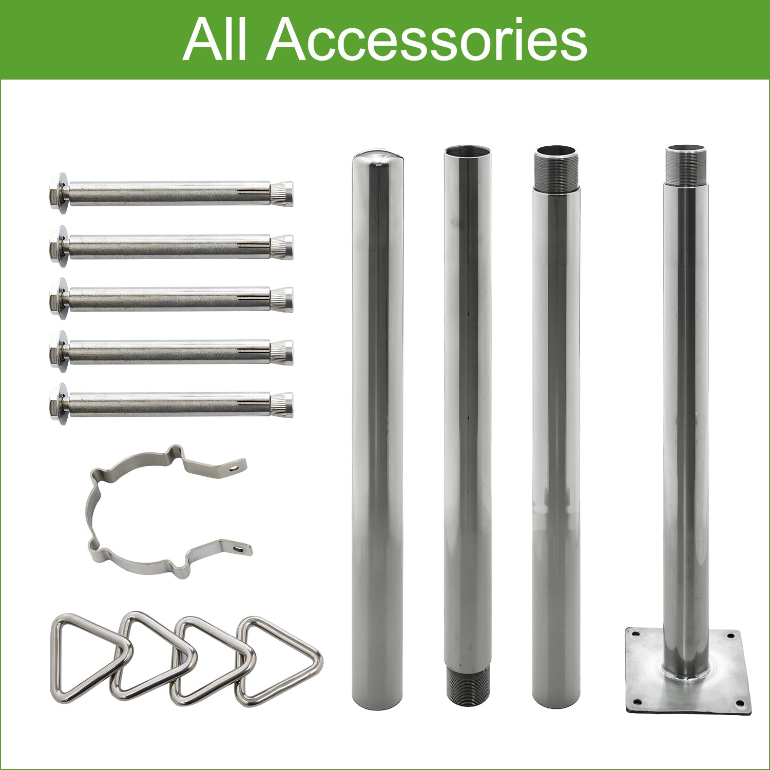 Heavy Duty Stainless Steel Sun Shade Sail Support Pole