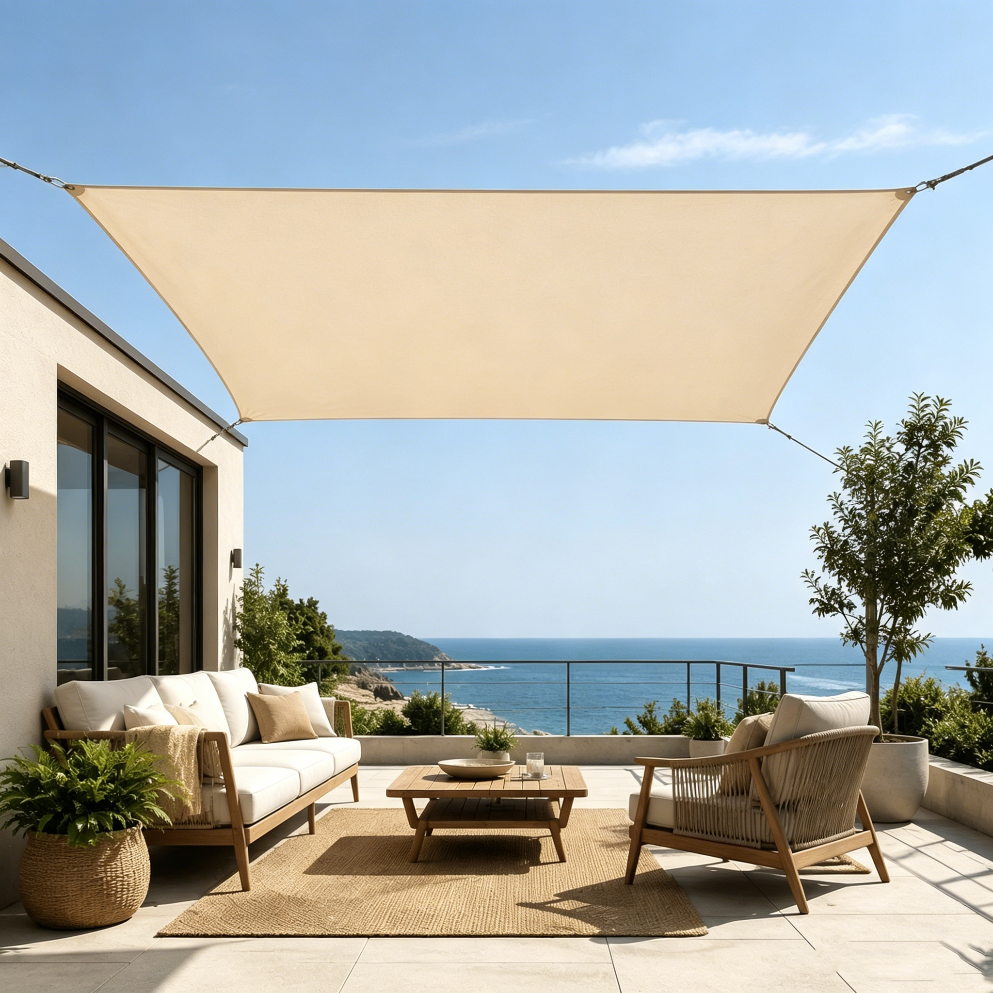 HDPE Steel Cable Rectangle Shade Sail | Breeze