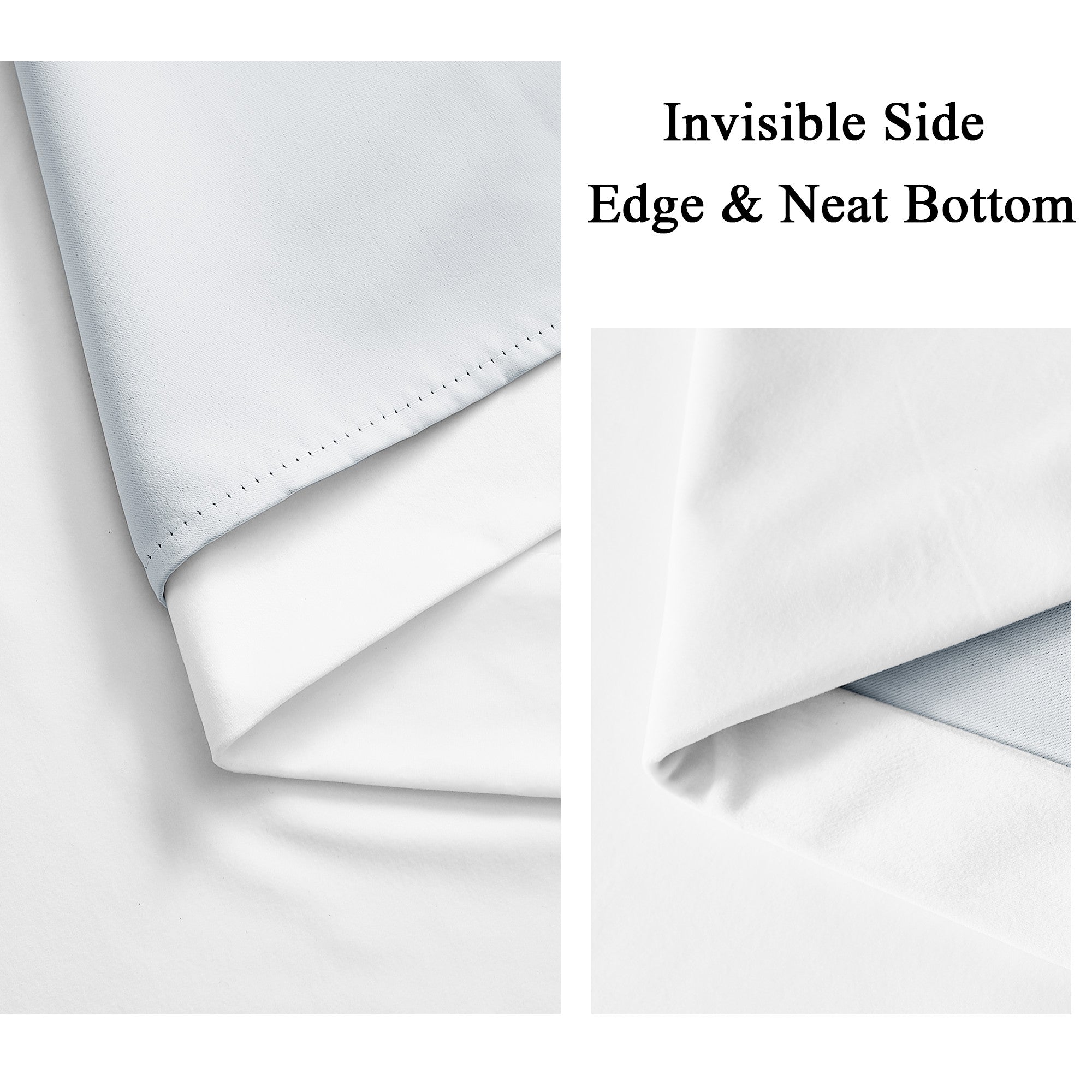 Close-up of KGORGE 2-layer velvet thermal insulated light blocking curtain fabric, highlighting invisible side edge and neat bottom.