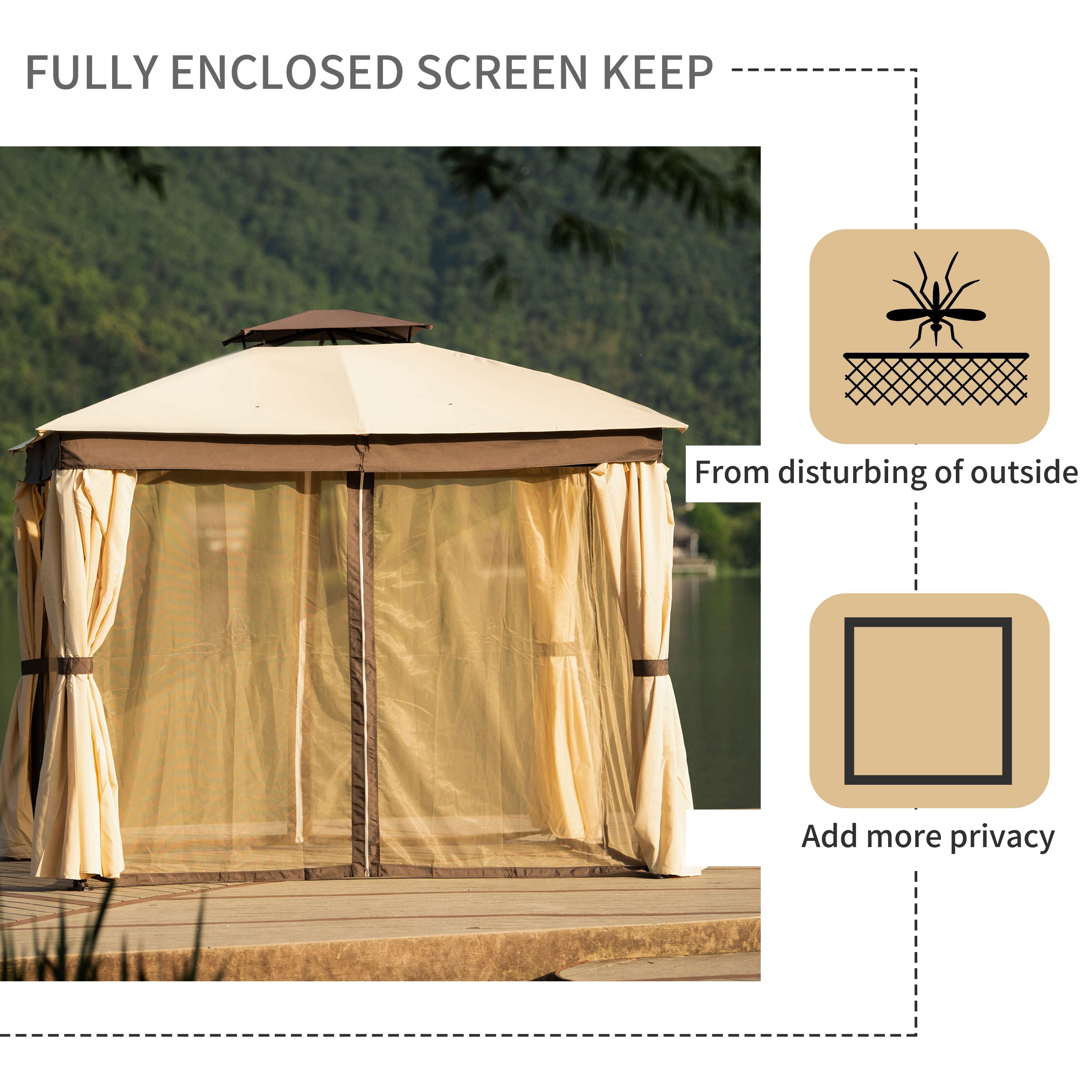 [KGORGE Plus]10'x10' Gazebo Canopy Soft Top Outdoor Patio Gazebo Tent Garden Canopy for Your Yard, Patio, Garden, Outdoor or Party