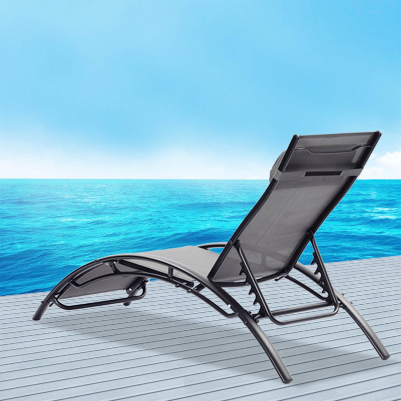 [KGORGE Plus] 2PCS Outdoor Lounger Recliner Chair For Patio Lawn Beach Pool Side Sunbathing