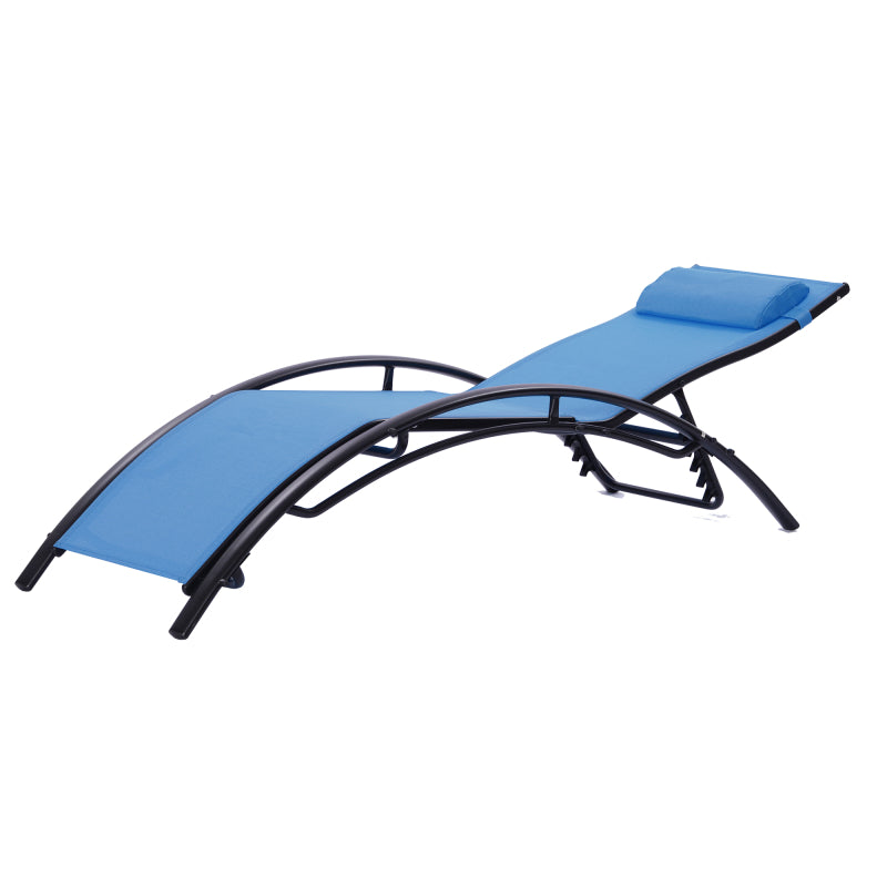 [KGORGE Plus] 2PCS Outdoor Lounger Recliner Chair For Patio Lawn Beach Pool Side Sunbathing