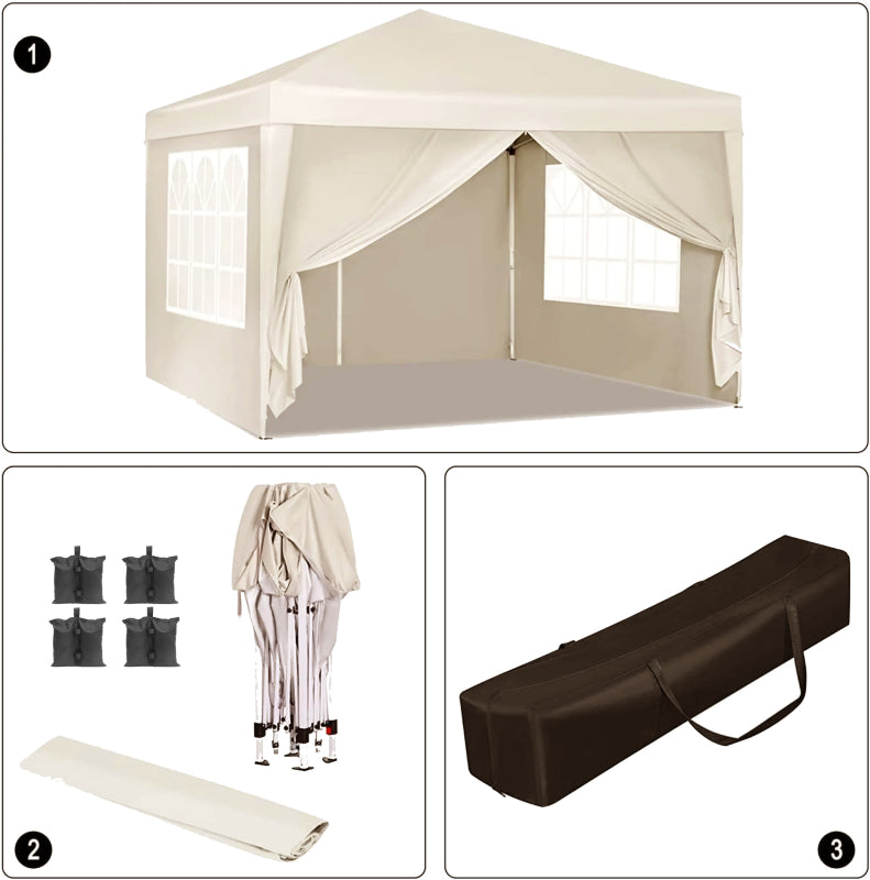 [KGORGE Plus]10x10 Pop Up Canopy Outdoor Portable Party Folding Tent with 4 Removable Sidewalls + Carry Bag + 4PCS Weight Bag