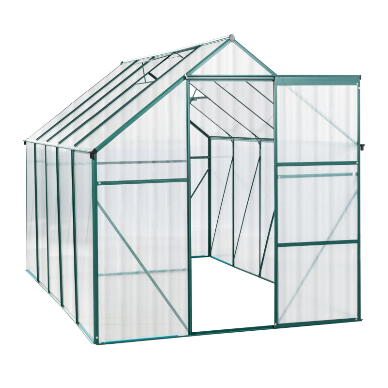 [KGORGE Plus] 6ftX10ft Polycarbonate Greenhouse Raised Base and Anchor Aluminum Heavy Duty Walk-in Greenhouses for Outdoor Backyard in All Season
