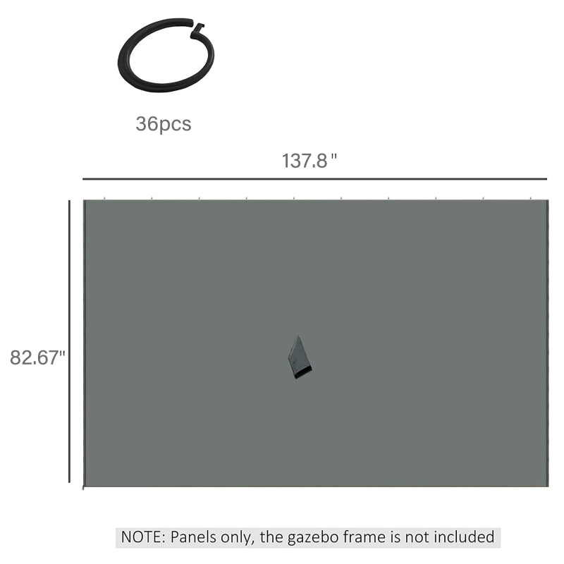 [KGORGE Plus]10x12 Ft Gazebo Replacement Gazebo Sidewall with Zippers, 4-Side Sidewall for Patio Gazebos