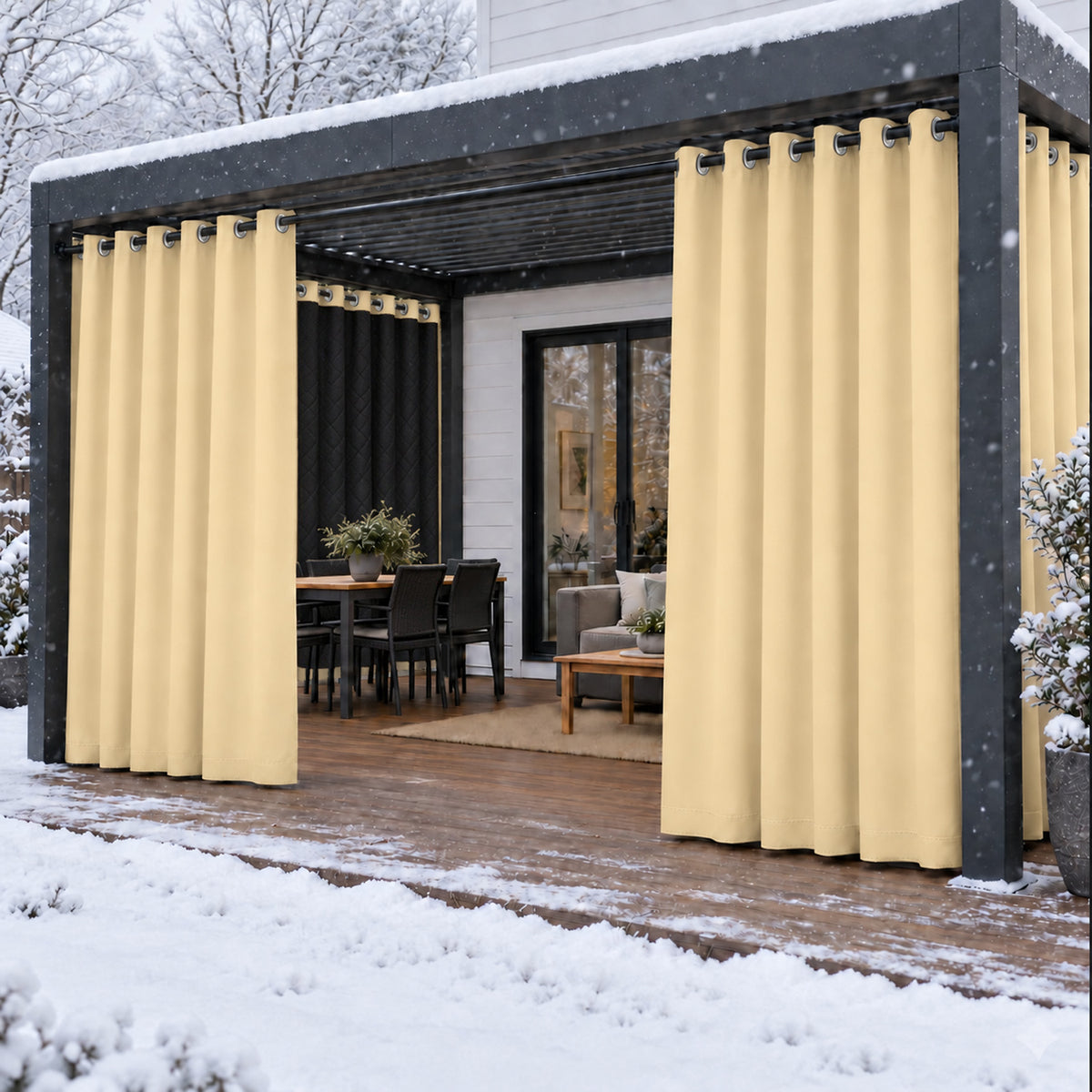 Insulated Outdoor Curtains for Winter Patio 1 Panel | Outdoor Standard