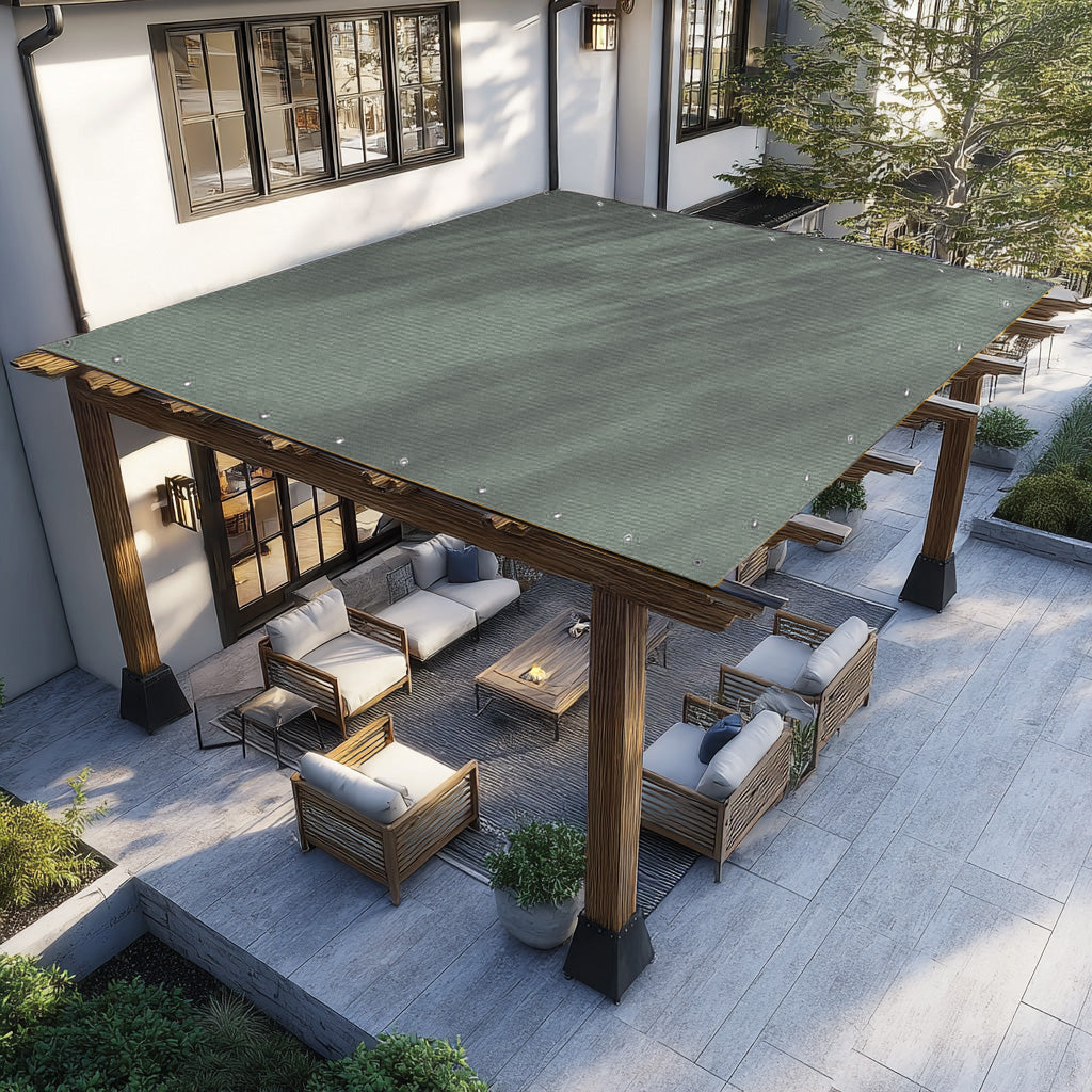 Outdoor HDPE Breathable Cover Shade Sail with Grommets for Pergola