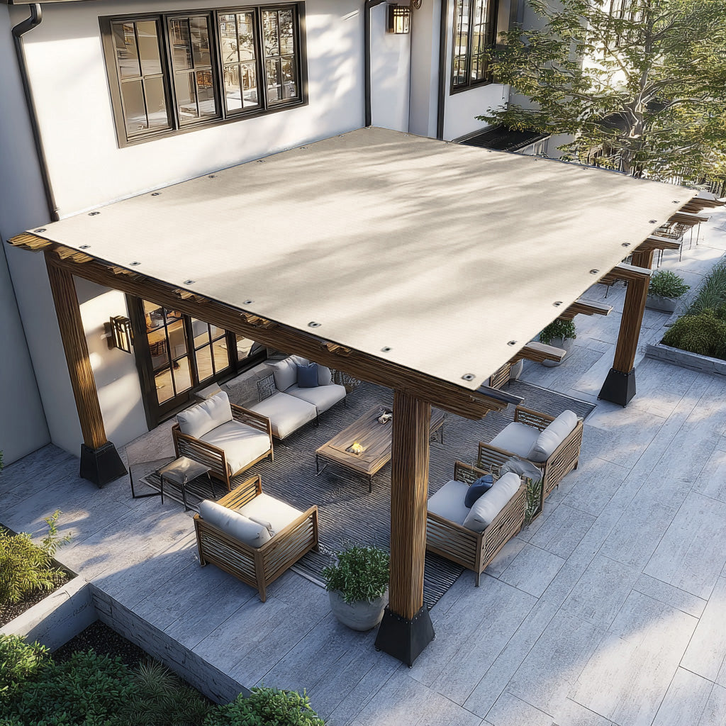 Outdoor HDPE Breathable Cover Shade Sail with Grommets for Pergola