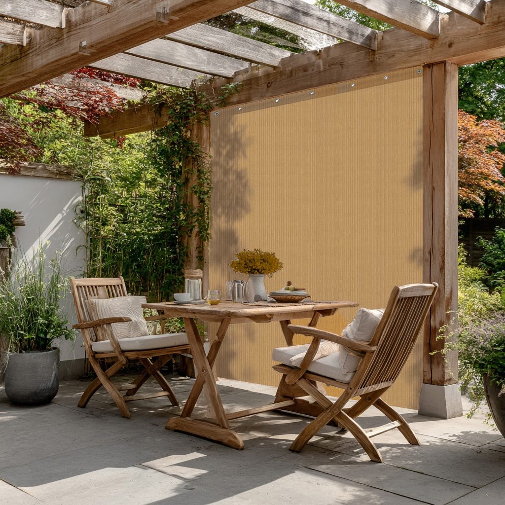 pergola with tarp Outdoor Pergola Shade Cover HDPE Breathable Mesh Tarps with Grommets for Patios, Beige / W3.25ft * L3.25ft
