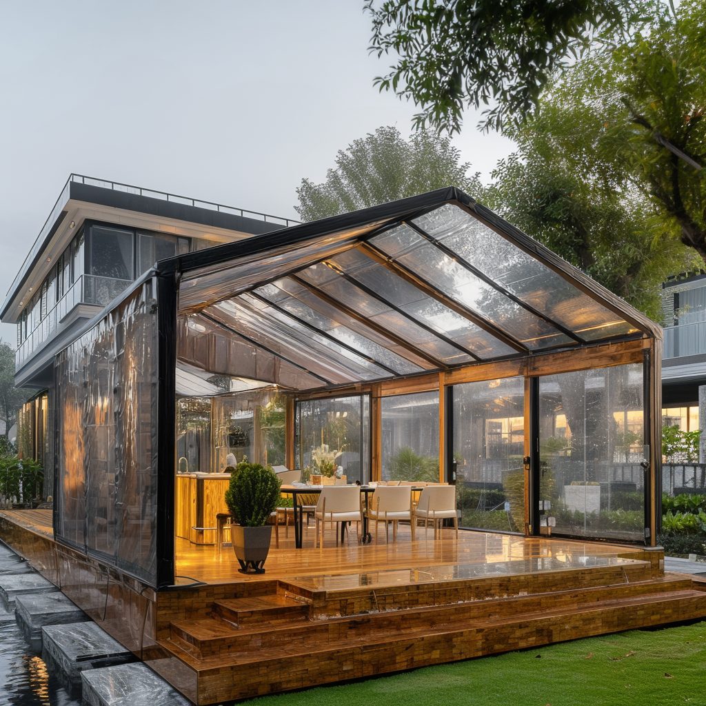 30mil Outdoor Clear Tarps with Grommets PVC Insulation Shed Cloth for Patios, Porch, Screen Rooms, Gazebos