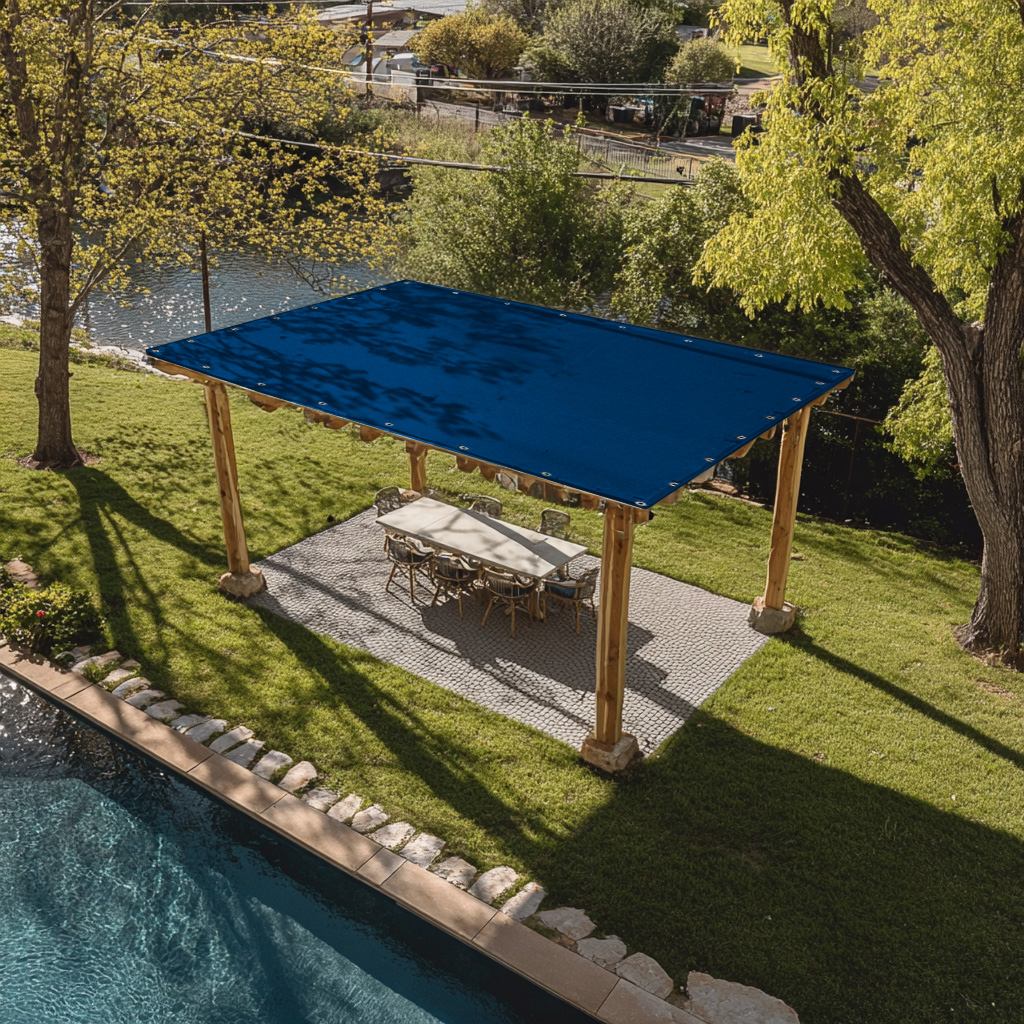 Outdoor Waterproof Tarpaulin Shade Sail with Grommets for Pergola