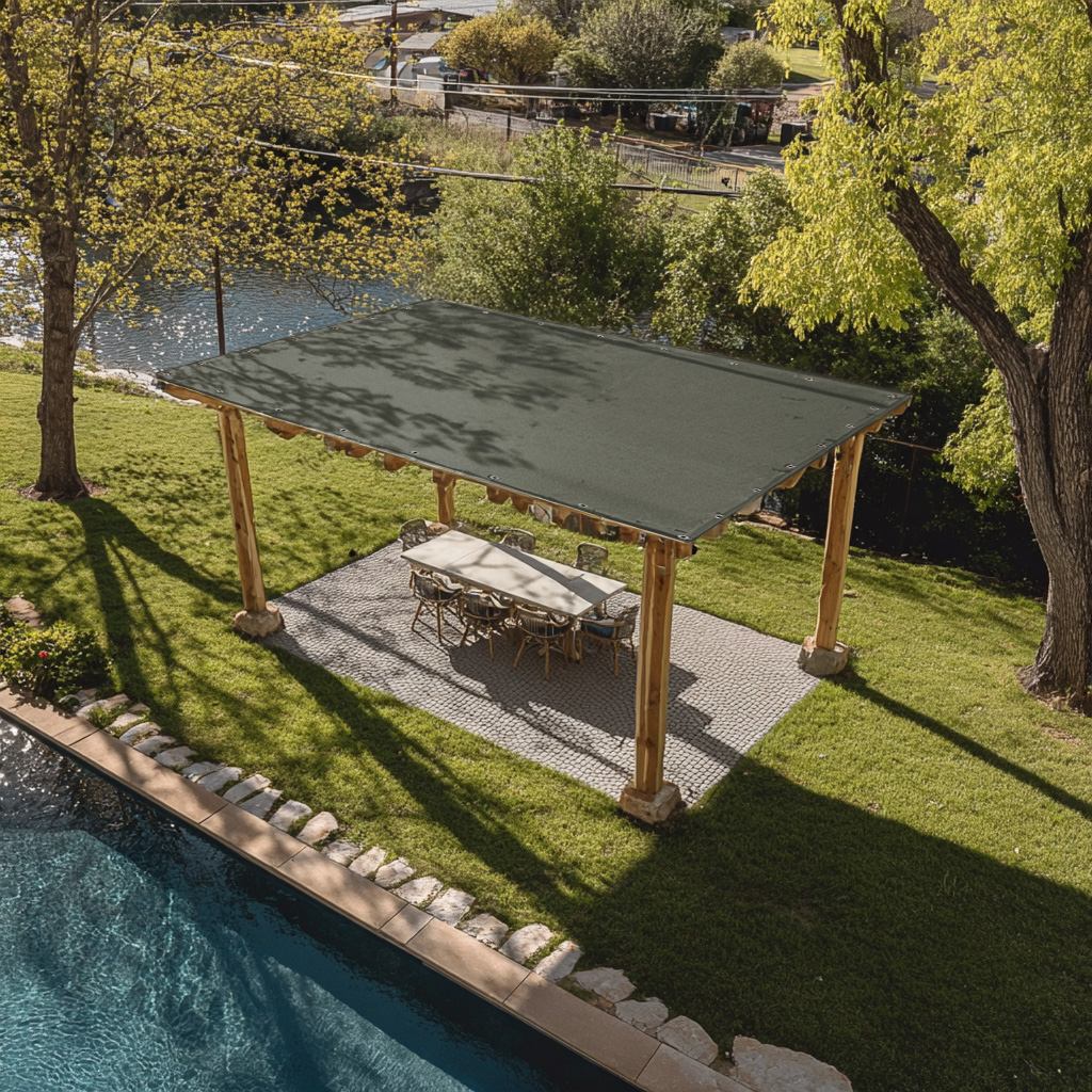 Outdoor Waterproof Tarpaulin Shade Sail with Grommets for Pergola
